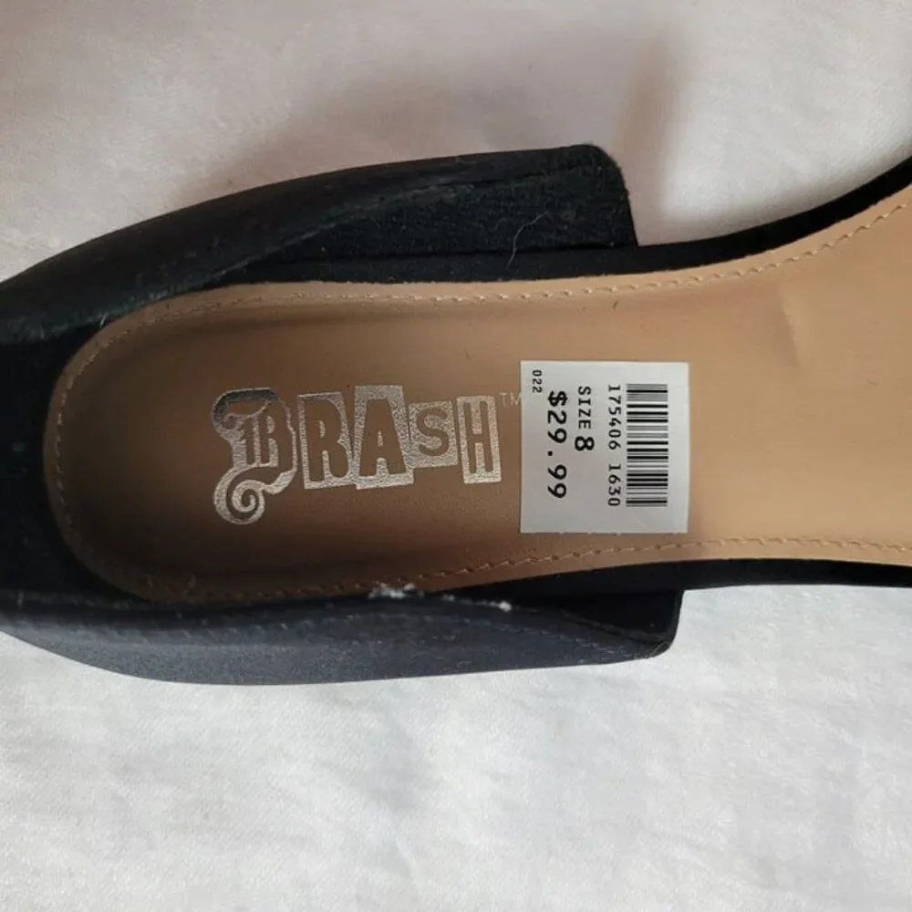 NEW Drash Brash 8 Women's Shoes black w/bow/ruffle Sandals slip on NWT - Picture 10 of 11